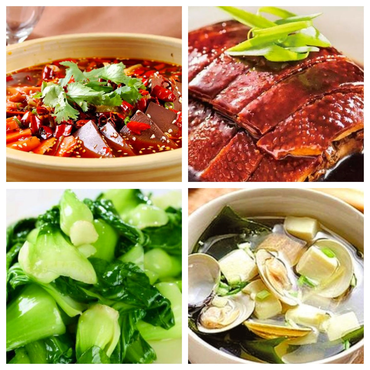 12月12日 周五麻辣鲜香:🌶️毛血旺、上海酱鸭、清炒上海青、文蛤豆腐汤