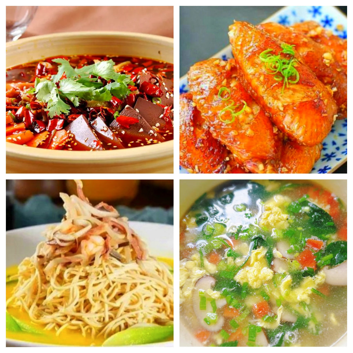 02月06日 周五麻辣鲜香:🌶️毛血旺、蒜香鸡翅、大煮干丝、鲜蔬芙蓉汤