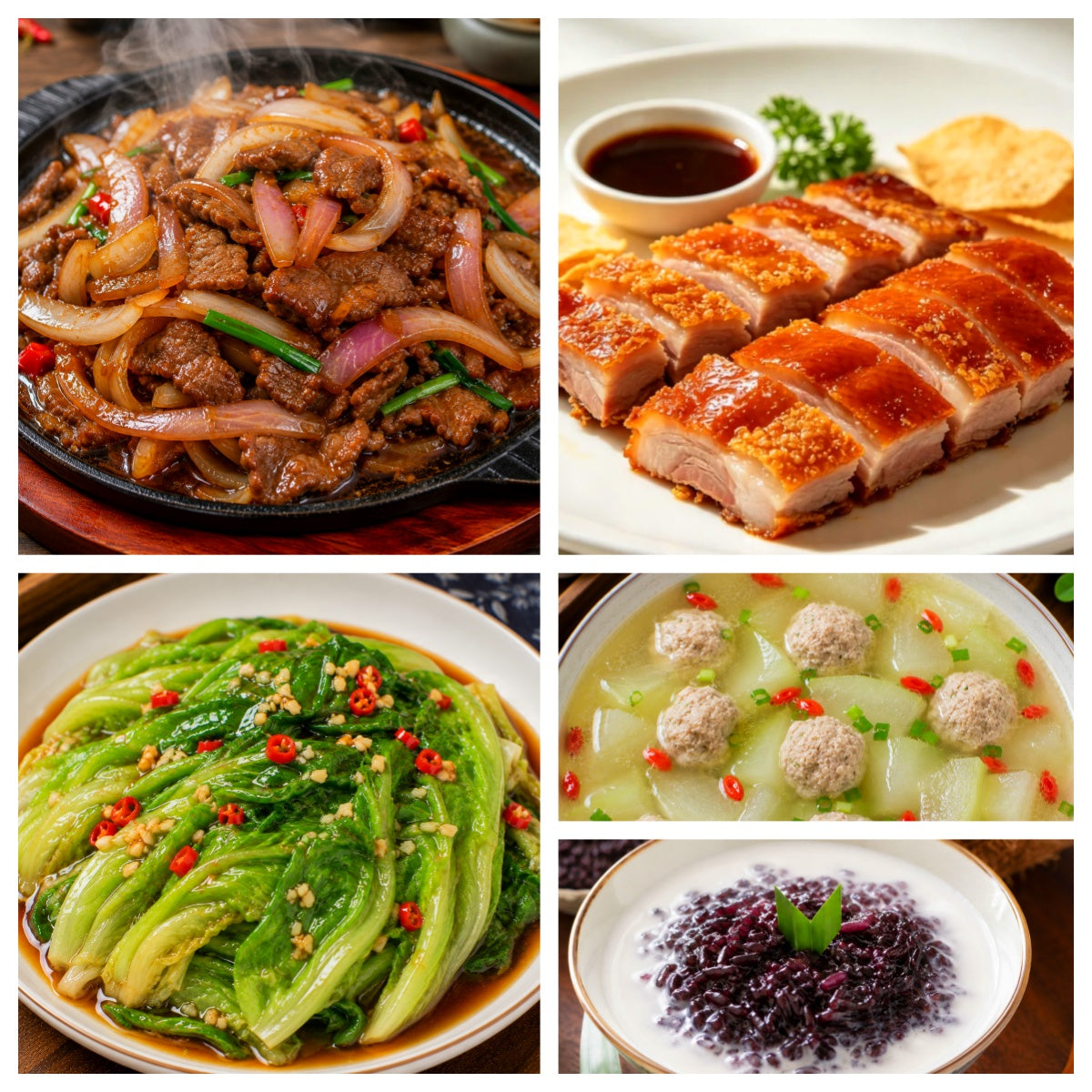 8月27日 周四家乡菜:铁板洋葱牛肉、脆皮金猪、蚝油生菜、枸杞冬瓜肉丸汤(赠品:椰汁紫米)
