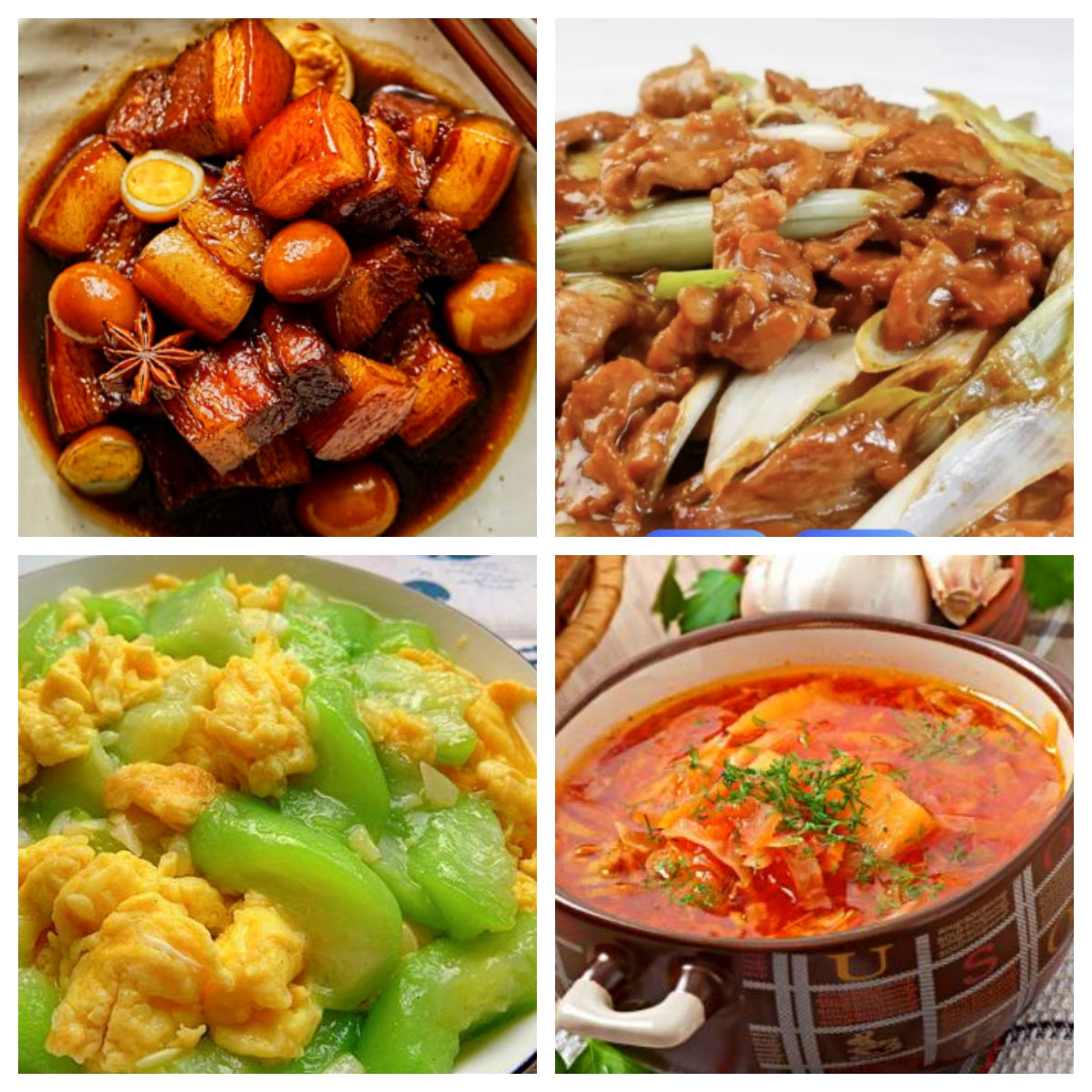 06月18日 周四经典回归:鹌鹑蛋红烧肉、葱爆羊、丝瓜炒鸡蛋、罗荣汤