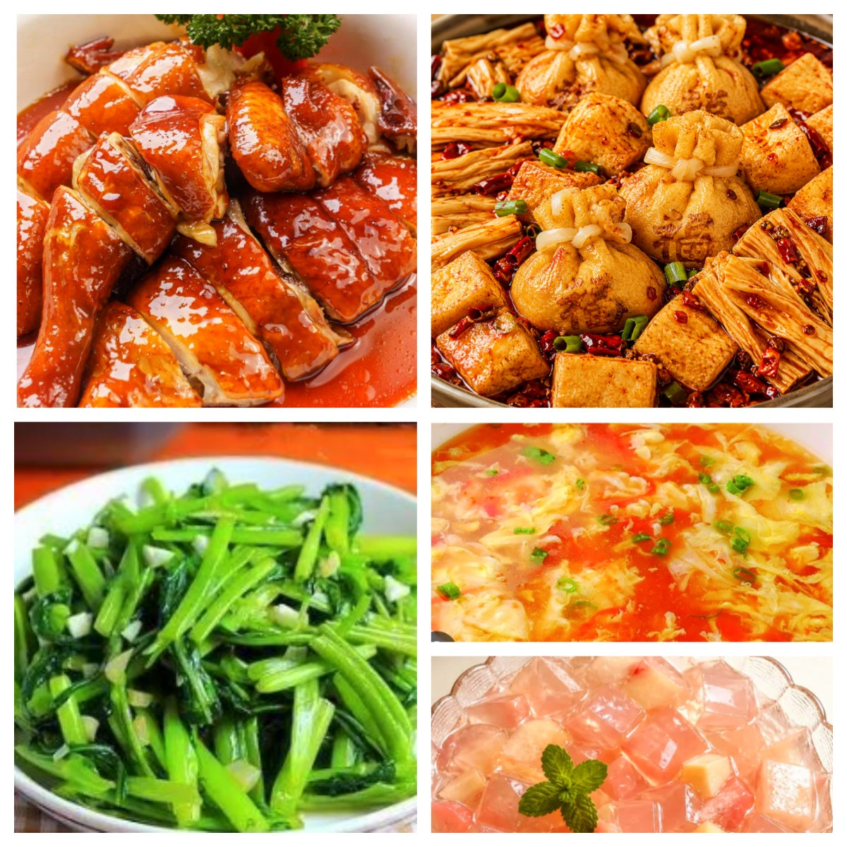 07月23日 周四麻辣鲜香:🌶️麻辣珍宝、豉油鸡、蒜蓉空心菜、番茄蛋花汤(赠品:桃子冻)