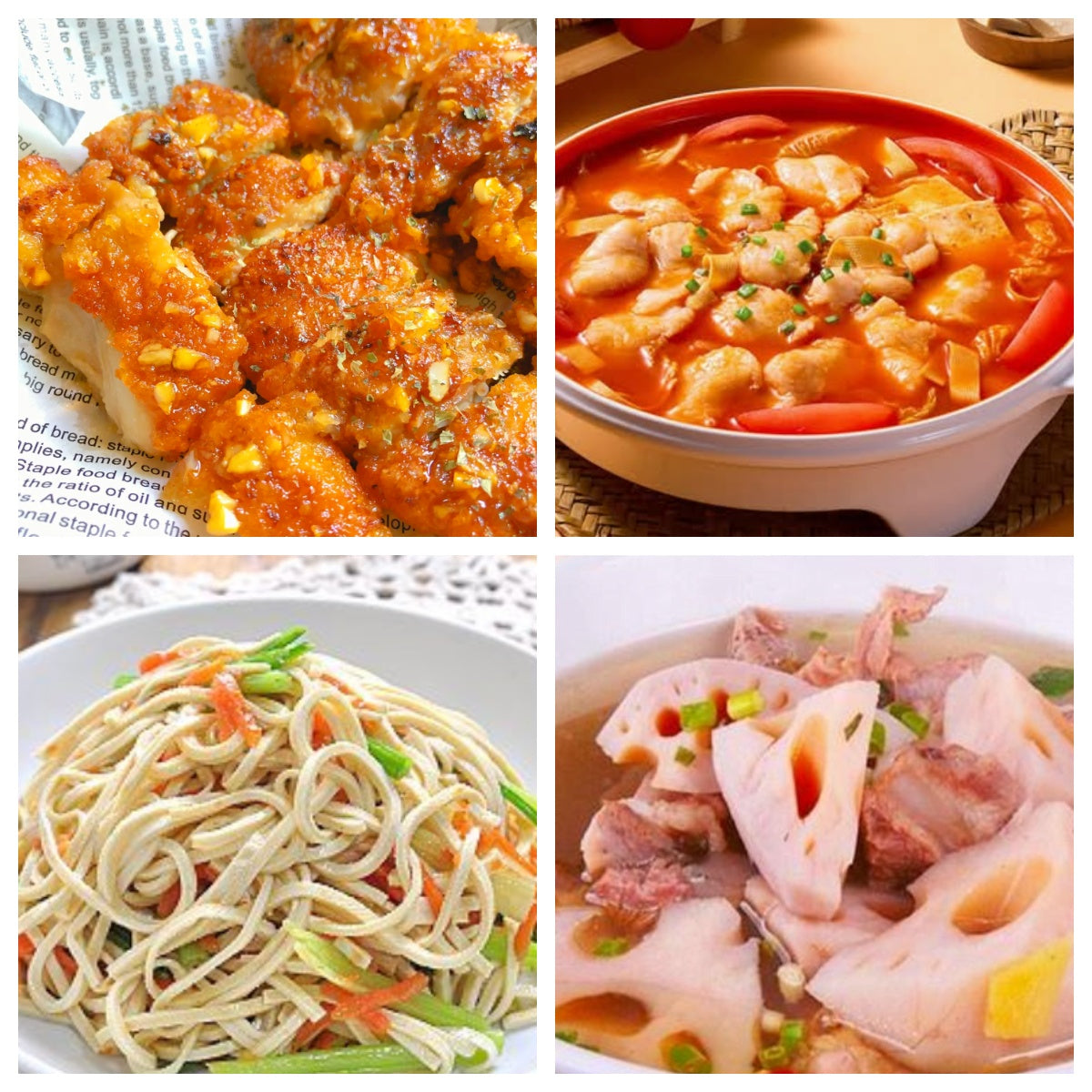 03月11日 周三家乡菜:黄油脆皮鸡、番茄鱼片、凉拌三丝、双莲筒骨汤