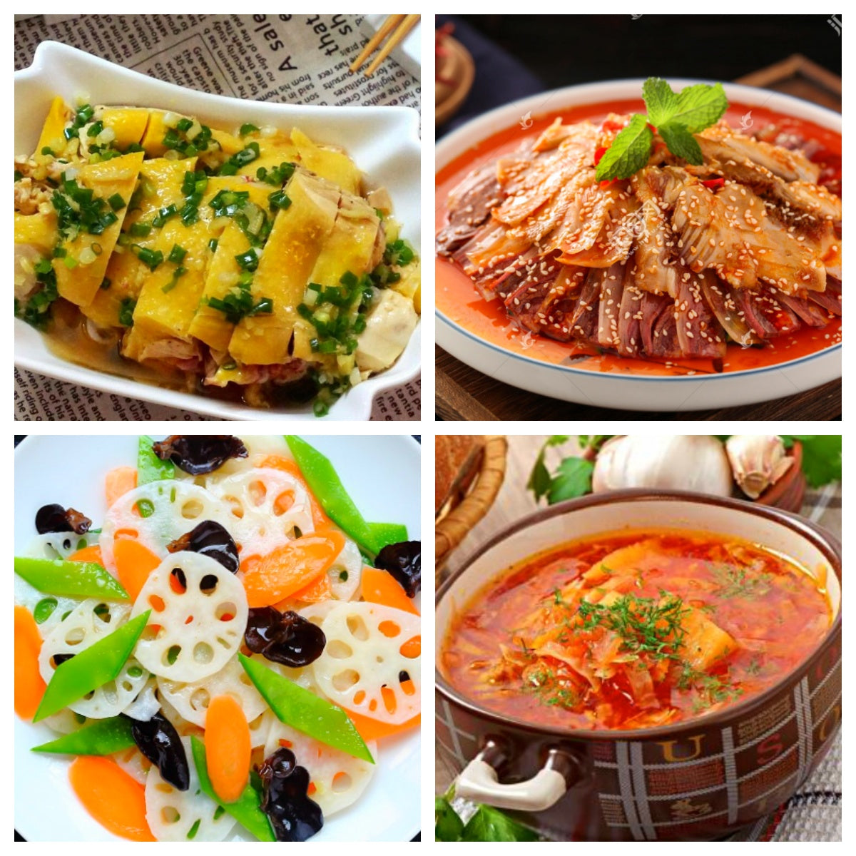 02月18日 周三经典回归:葱油鸡、🌶️夫妻肺片、荷塘小炒、罗宋汤