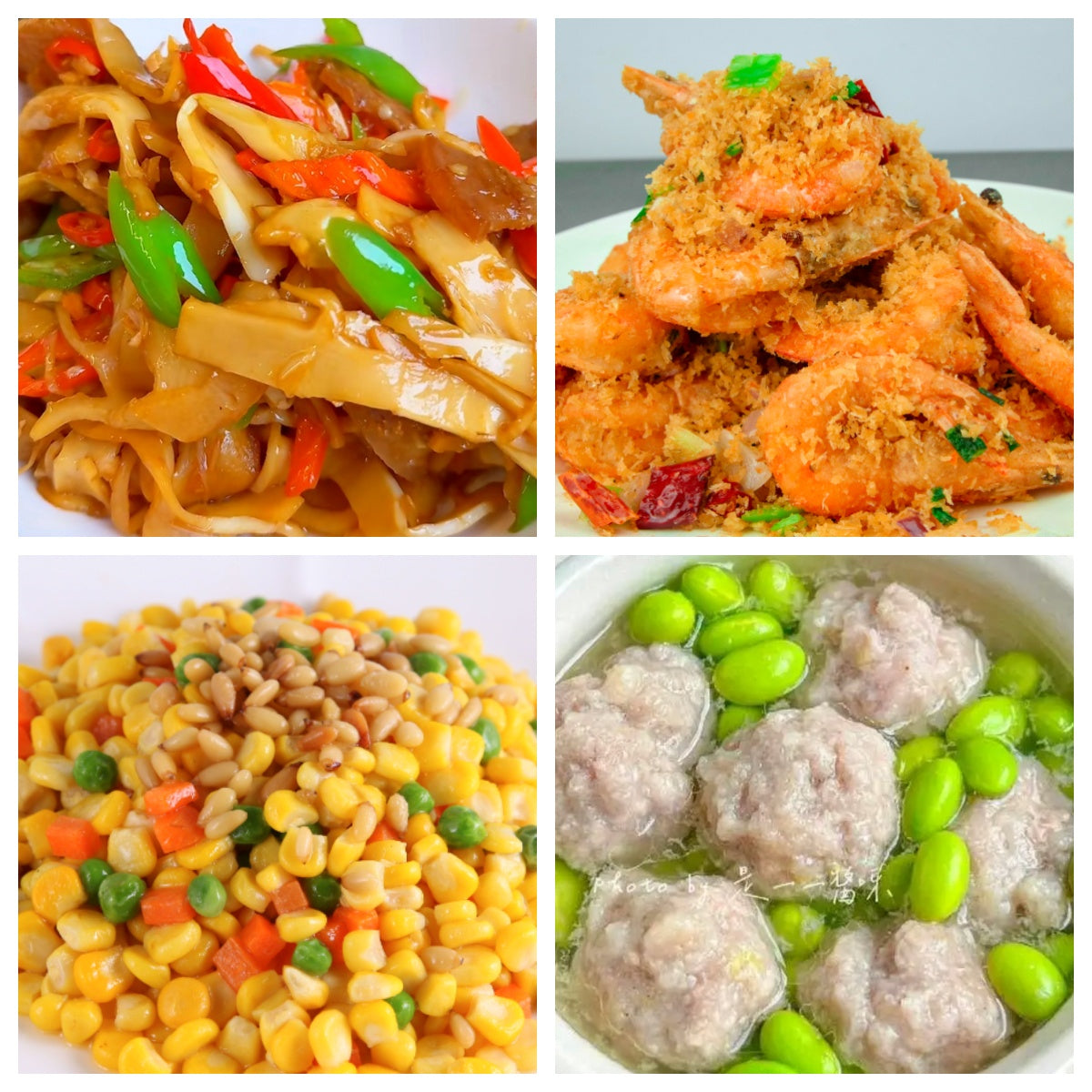 01月12日 周一家乡菜:嫩竹笋炒肉片、避风塘大虾、松仁玉米(含松仁)、毛豆肉丸汤