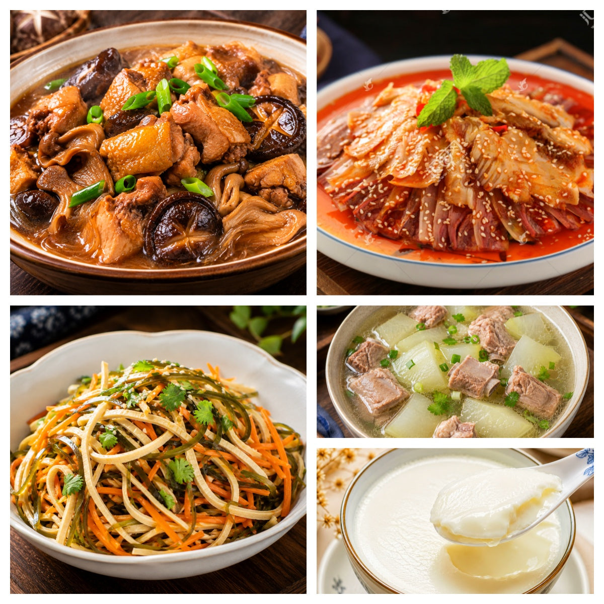 08月11日 周二麻辣鲜香:夫妻肺片🌶️、小鸡炖蘑菇、凉拌三丝、冬瓜排骨汤(赠品:双皮奶)