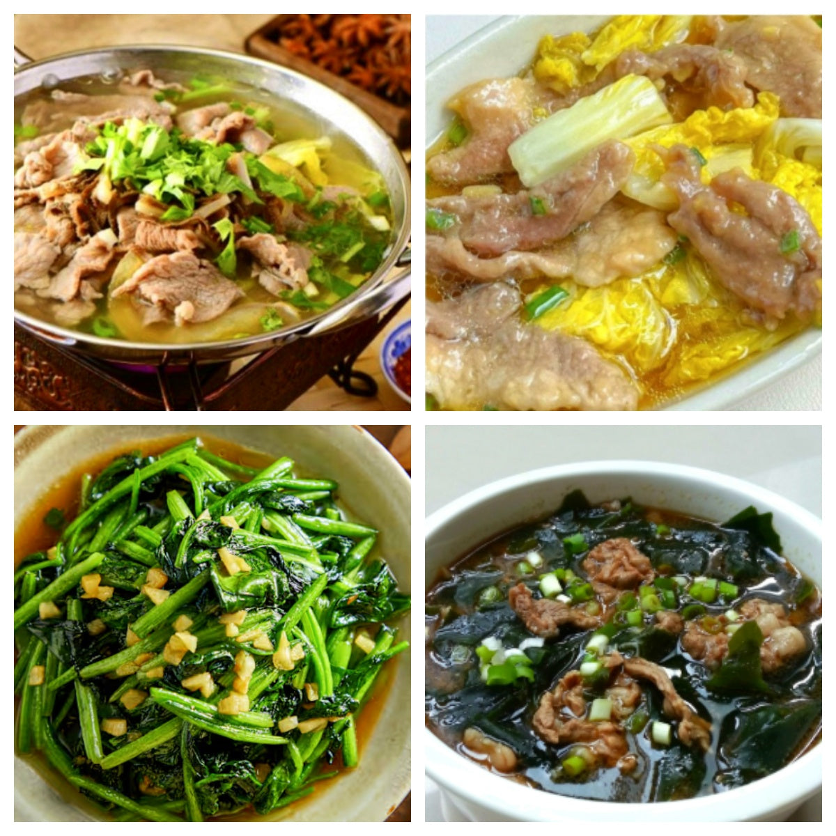 12月09日 周二经典回归:🌶️跷脚牛肉 (含蘸料)、娃娃菜蒸肉片、蒜蓉菠菜、海带牛肉汤