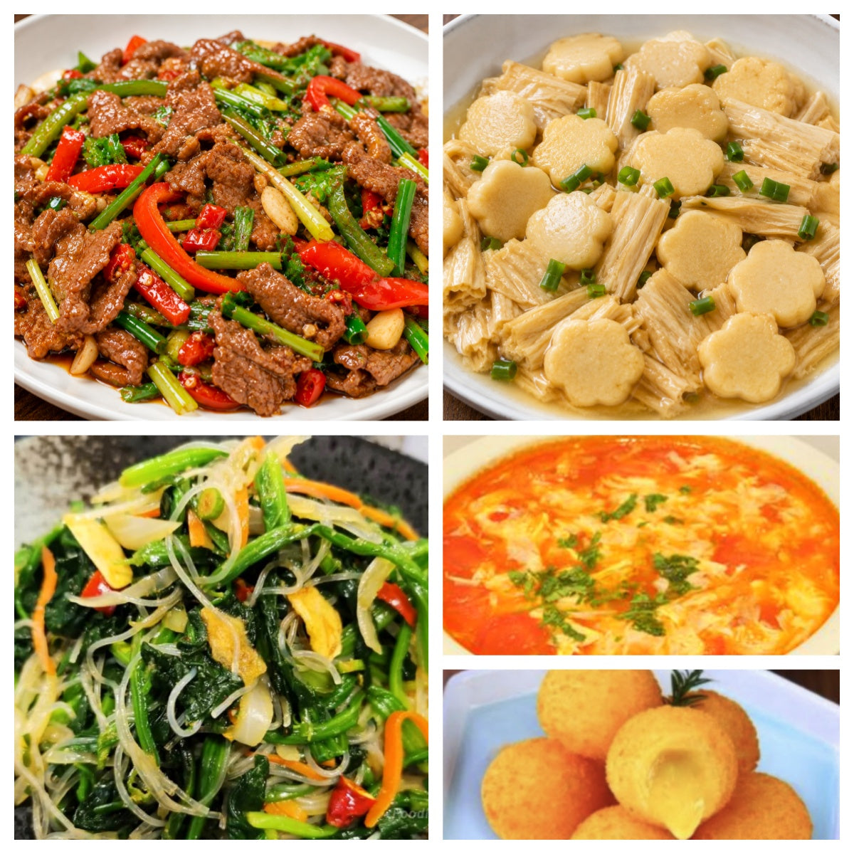 08月20日 周四麻辣鲜香:小炒黄牛肉 🌶️、珍宝鱼豆腐、菠菜粉丝、番茄蛋汤(赠品:炸榴莲丸子)
