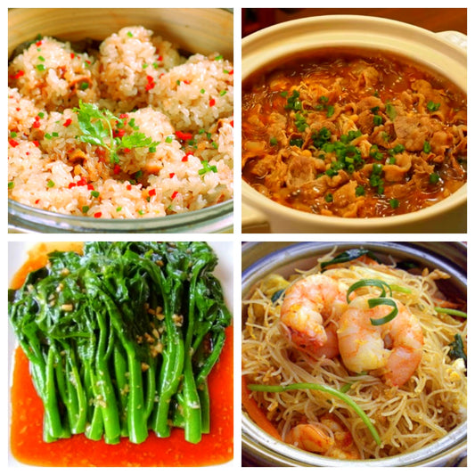 Tuesday, October 28th: Hometown Cuisine: Shanghai-style Steamed Spare Ribs with Glutinous Rice, Shacha-style Enoki Mushroom and Beef Pot, Rapeseed with Oyster Sauce, and Seafood Fried Rice Noodles