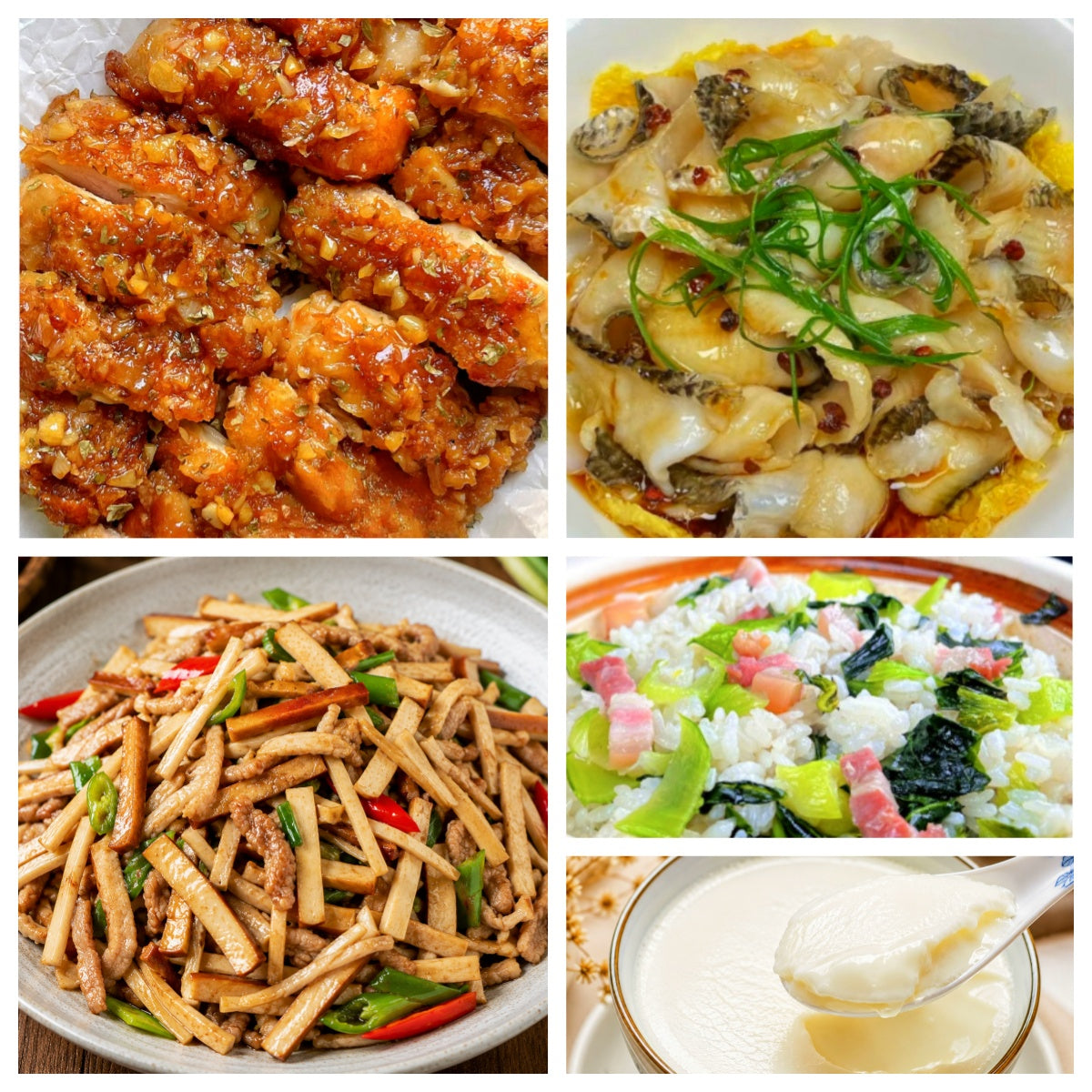 8月18日 周二家乡菜:蜂蜜黄油鸡排、葱油鱼片、西芹炒香干、上海菜饭(赠品:双皮奶)