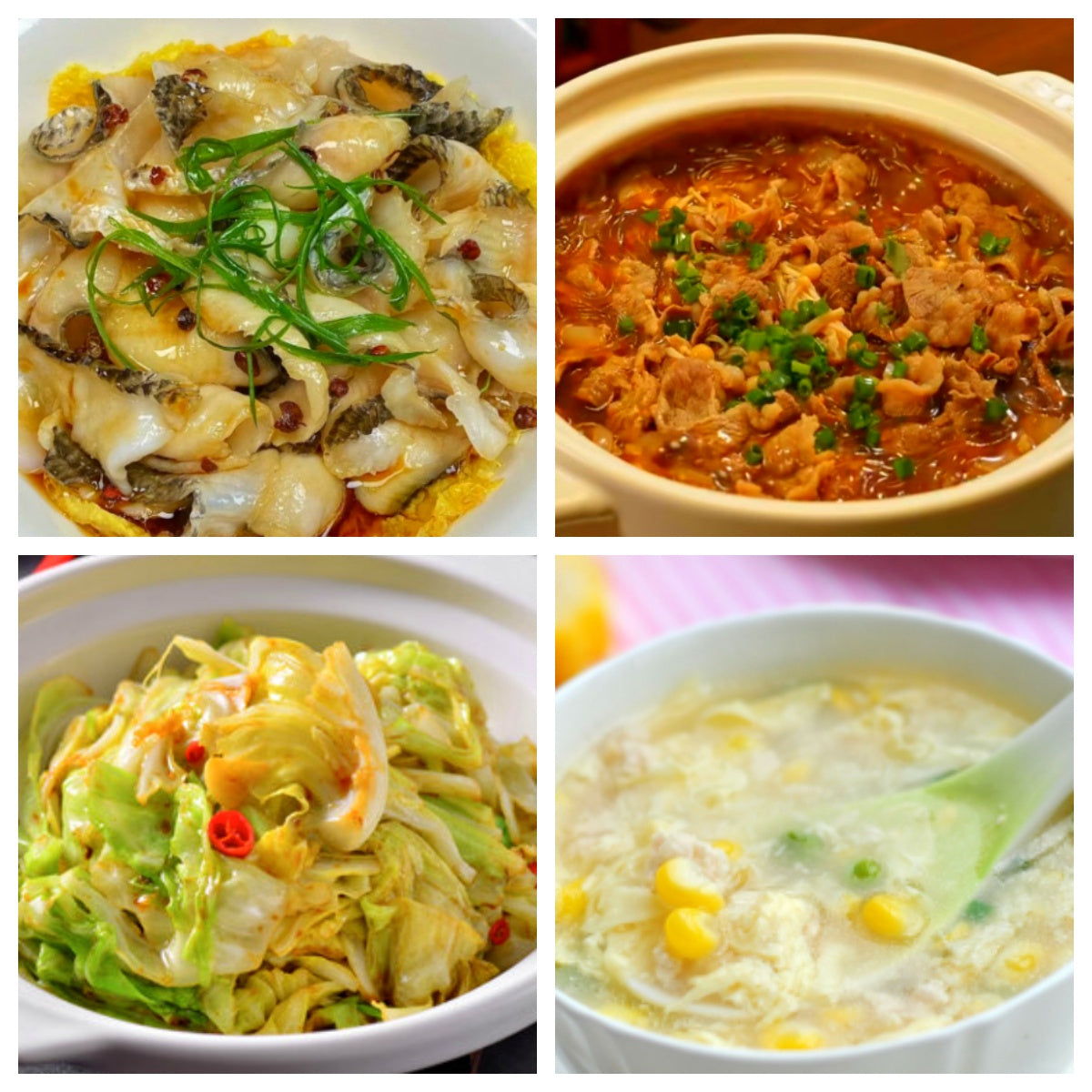 Friday, December 19th: Classic dishes return: Scallion Oil Black Fish Fillets, Satay Tofu and Beef Stew, Hand-Torn Cabbage, and Corn and Chicken Soup.