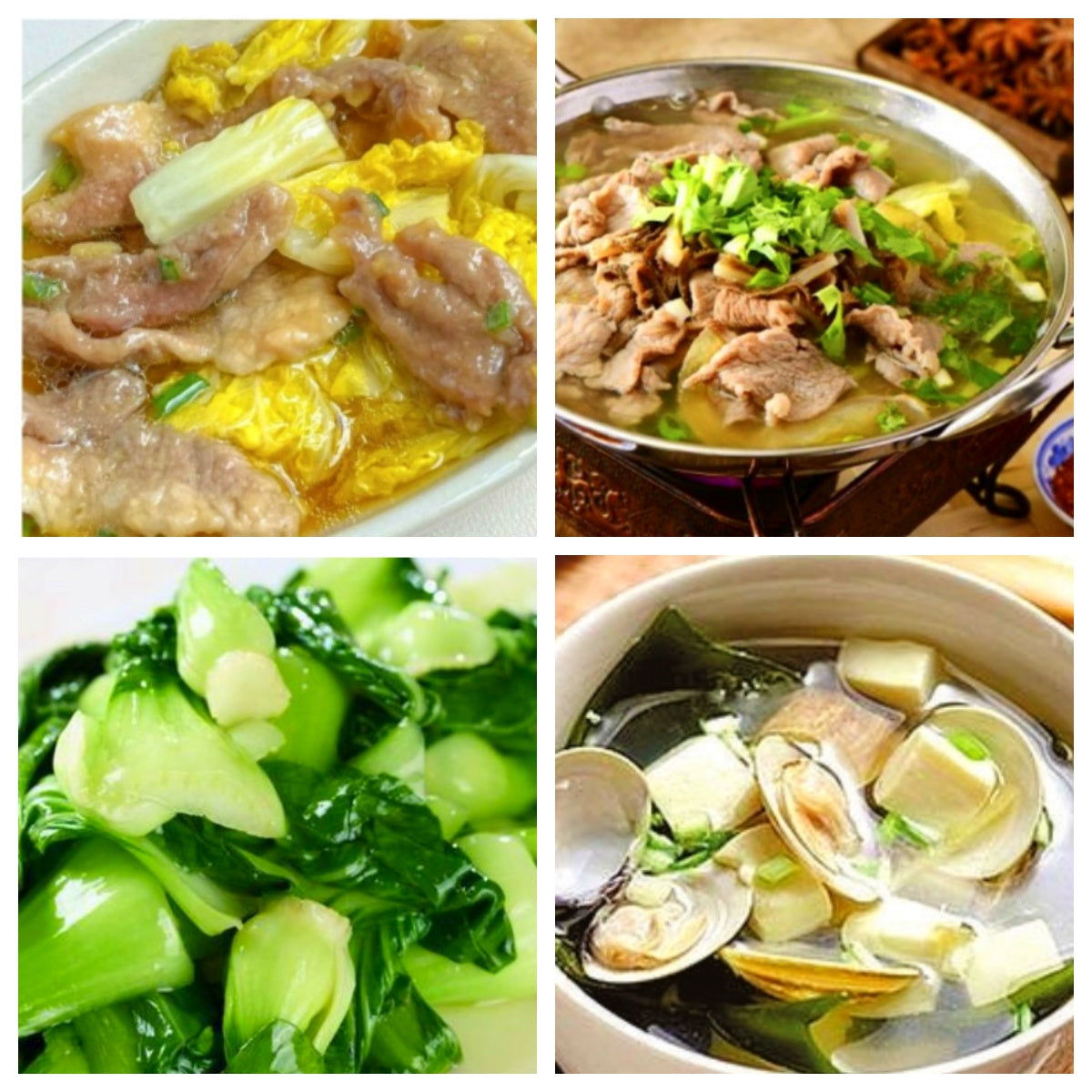 12月12日 周五经典回归:🌶️跷脚牛肉 (含蘸料)、娃娃菜蒸肉片、清炒上海青、文蛤豆腐汤