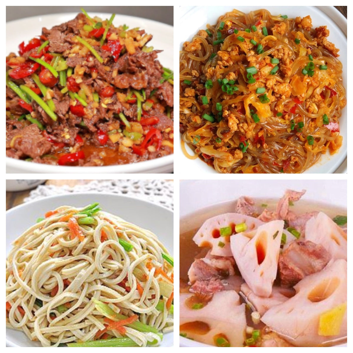 03月11日 周三麻辣鲜香: 🌶️小炒黄牛肉、🌶️蚂蚁上树、凉拌三丝、双莲筒骨汤