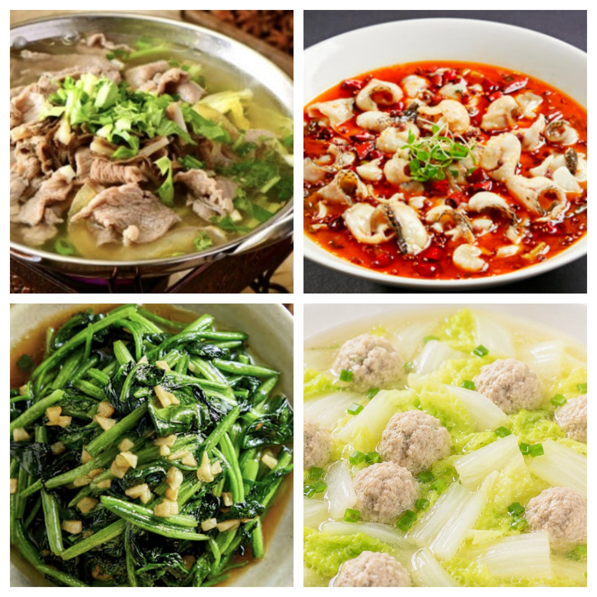 06月10日 周三麻辣鲜香:🌶️沸腾黑鱼片、跷脚牛肉、蒜蓉菠菜、白菜肉丸汤