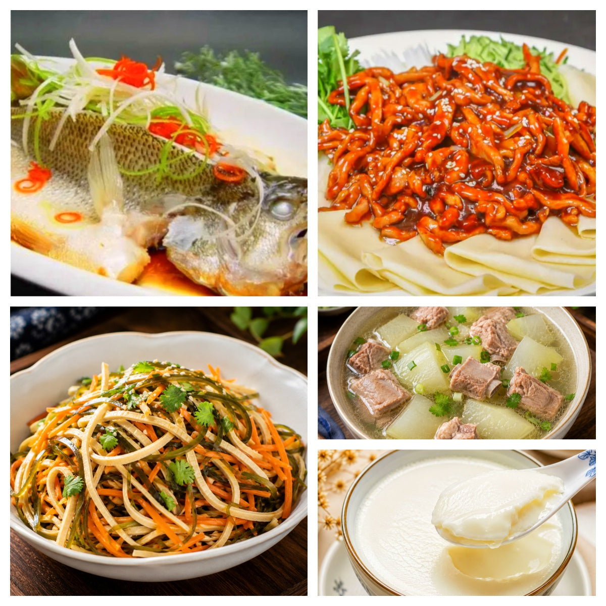 08月11日 周二经典回归:清蒸鲈鱼、京酱肉丝、凉拌三丝、冬瓜排骨汤(赠品:双皮奶)