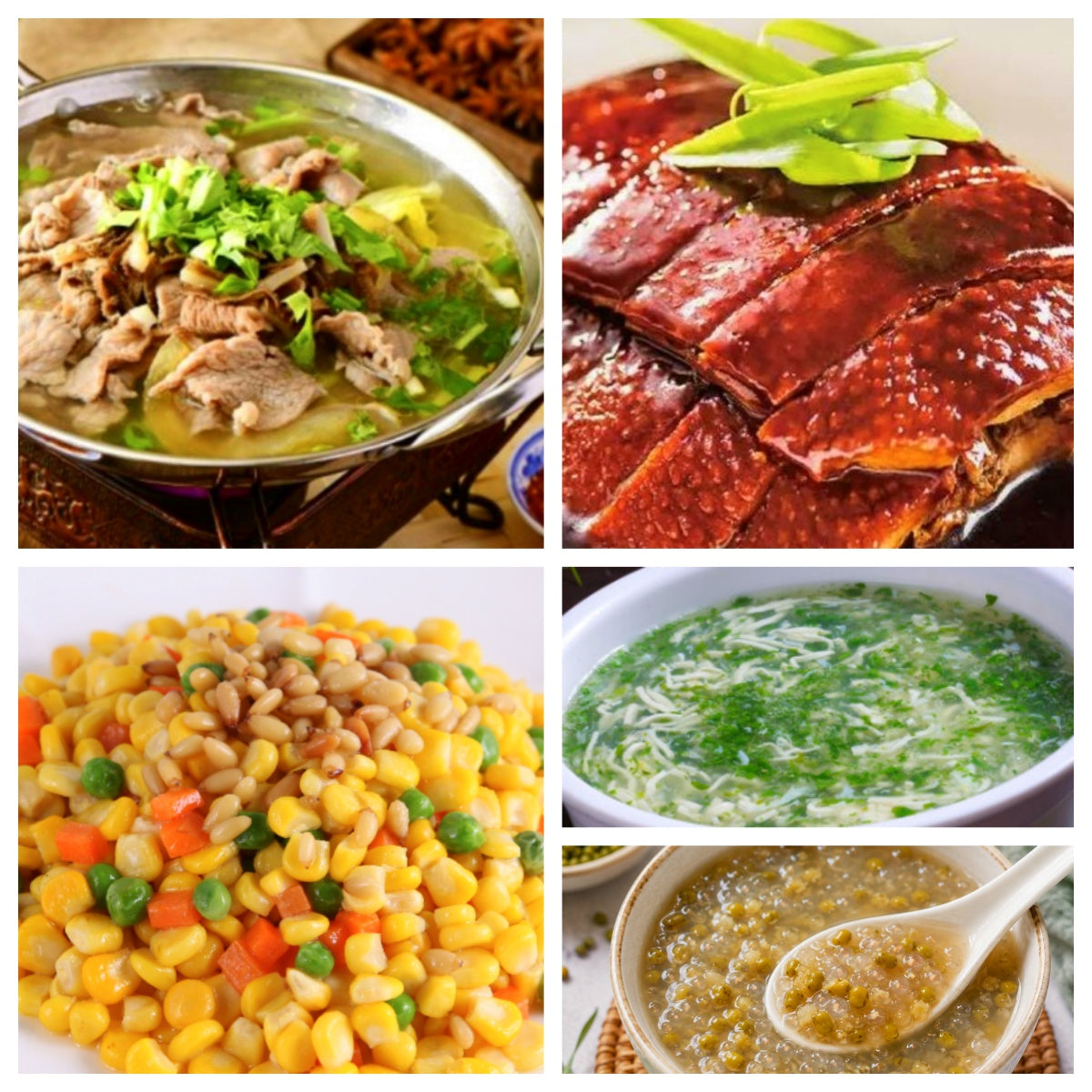 8月31日 周一经典回归:跷脚牛肉、上海酱鸭、松仁玉米、荠菜鱼丝豆腐羹(赠品:绿豆西米露)