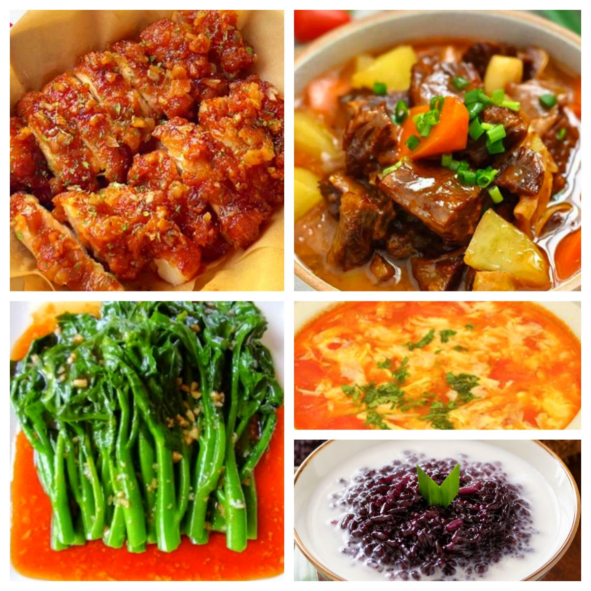 08月03日 周一家乡菜：蜂蜜黄油鸡排、沙茶土豆牛腩、蚝油油菜、番茄蛋花汤（赠品：椰汁紫米露）