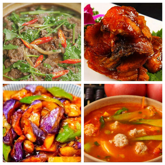 03月02日 周一家乡菜：沙茶肥牛煲、上海熏鱼、地三鲜、番茄青菜肉丸汤