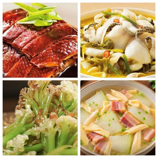 06月03日 周三经典回归菜：酸菜黑鱼片、上海酱鸭、花菜拌虾皮、咸肉冬瓜扁尖汤