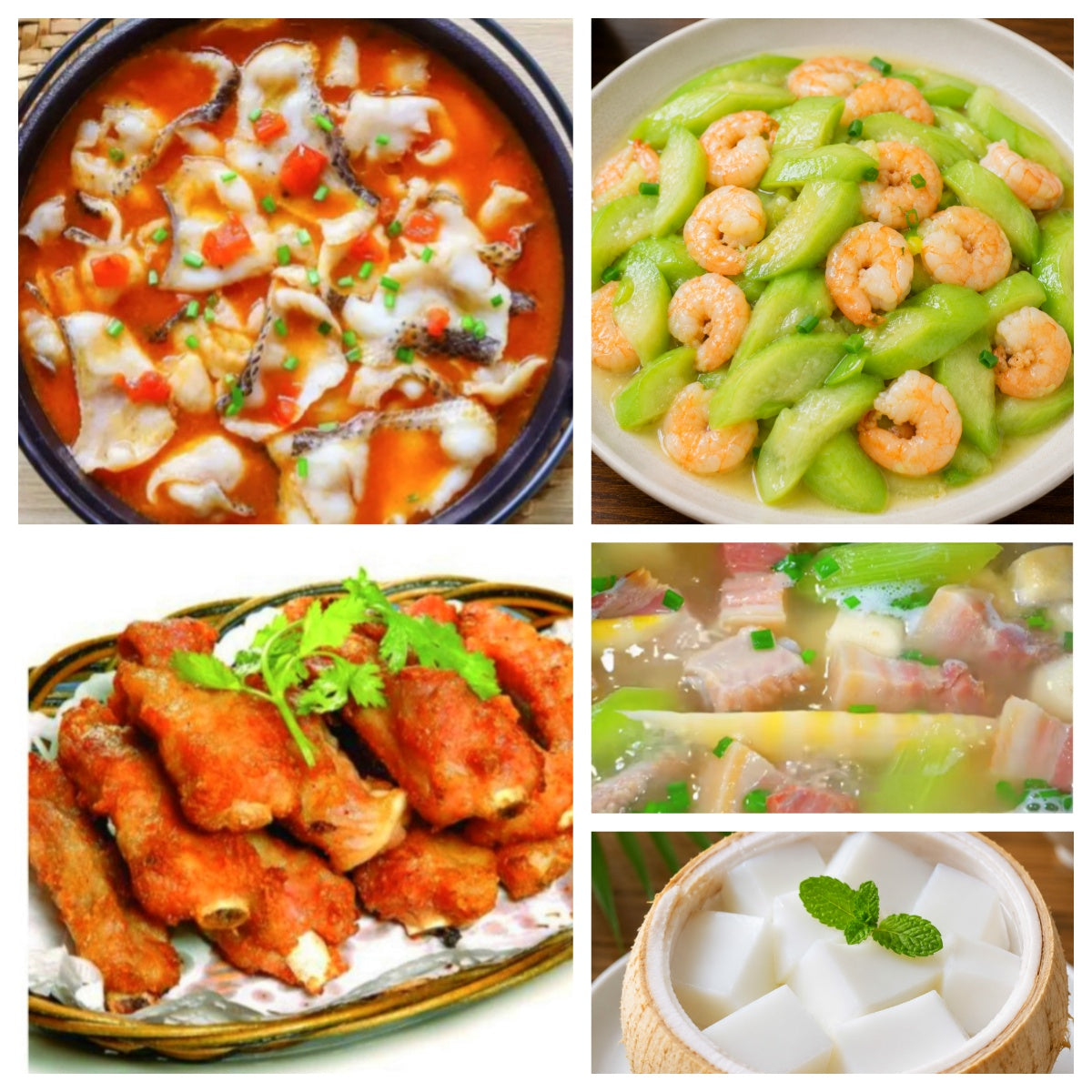 07月01日 周三经典回归:番茄黑鱼片、金牌蒜香骨、虾仁炒丝瓜、腌笃鲜（赠品：椰子冻）