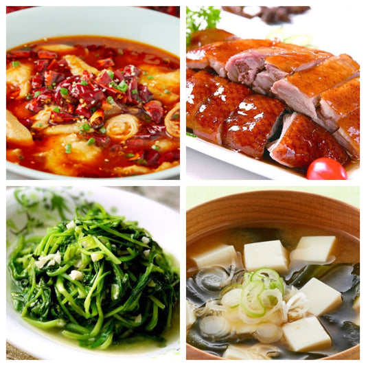 03月13日 周五麻辣鲜香：🌶️豆花菌菇鱼片、广东烧鸭、蒜蓉鸡毛菜、裙带豆腐汤