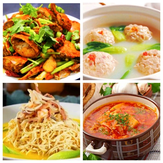 10月31日 周五麻辣鲜香：🌶️蓝蟹炒年糕、清汤狮子头、大煮干丝、罗宋汤