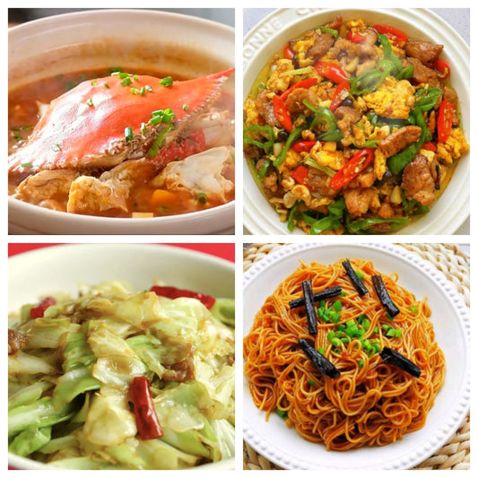 02月20日 周五麻辣鲜香：蓝蟹豆腐煲、🌶️农家一碗香、手撕包菜、上海葱油拌面