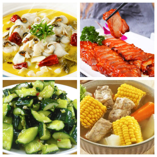 06月26日 周五麻辣鲜香：酸菜黑鱼🌶️、叉烧肉、凉拌黄瓜、玉米排骨汤