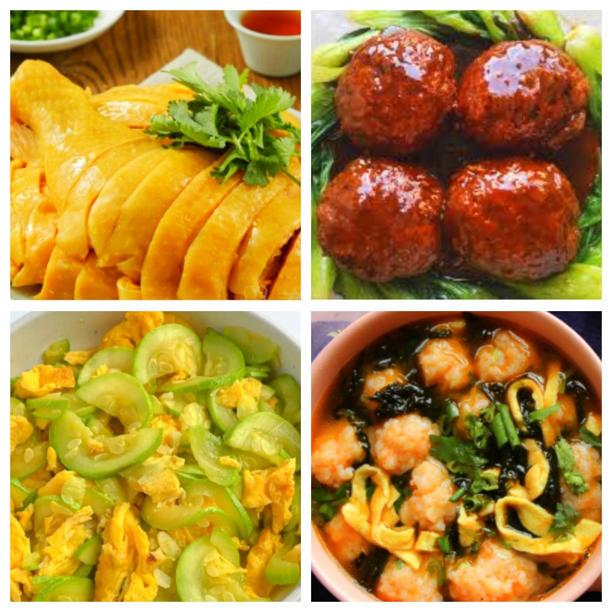 02月23日 周一经典回归：上海三黄鸡、红烧狮子头、西葫芦炒鸡蛋、虾滑紫菜汤