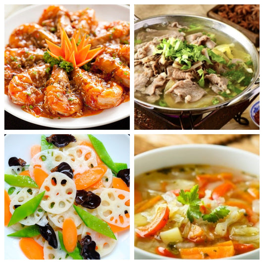 03月09日 周一经典回归：微🌶️干烧大虾、 跷脚牛肉、荷塘小炒、哈佛蔬菜汤