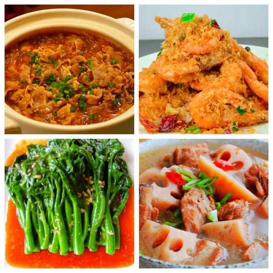 02月02日 周一经典回归：沙茶肥牛煲、避风塘大虾、蚝油油菜、莲藕花生猪骨汤