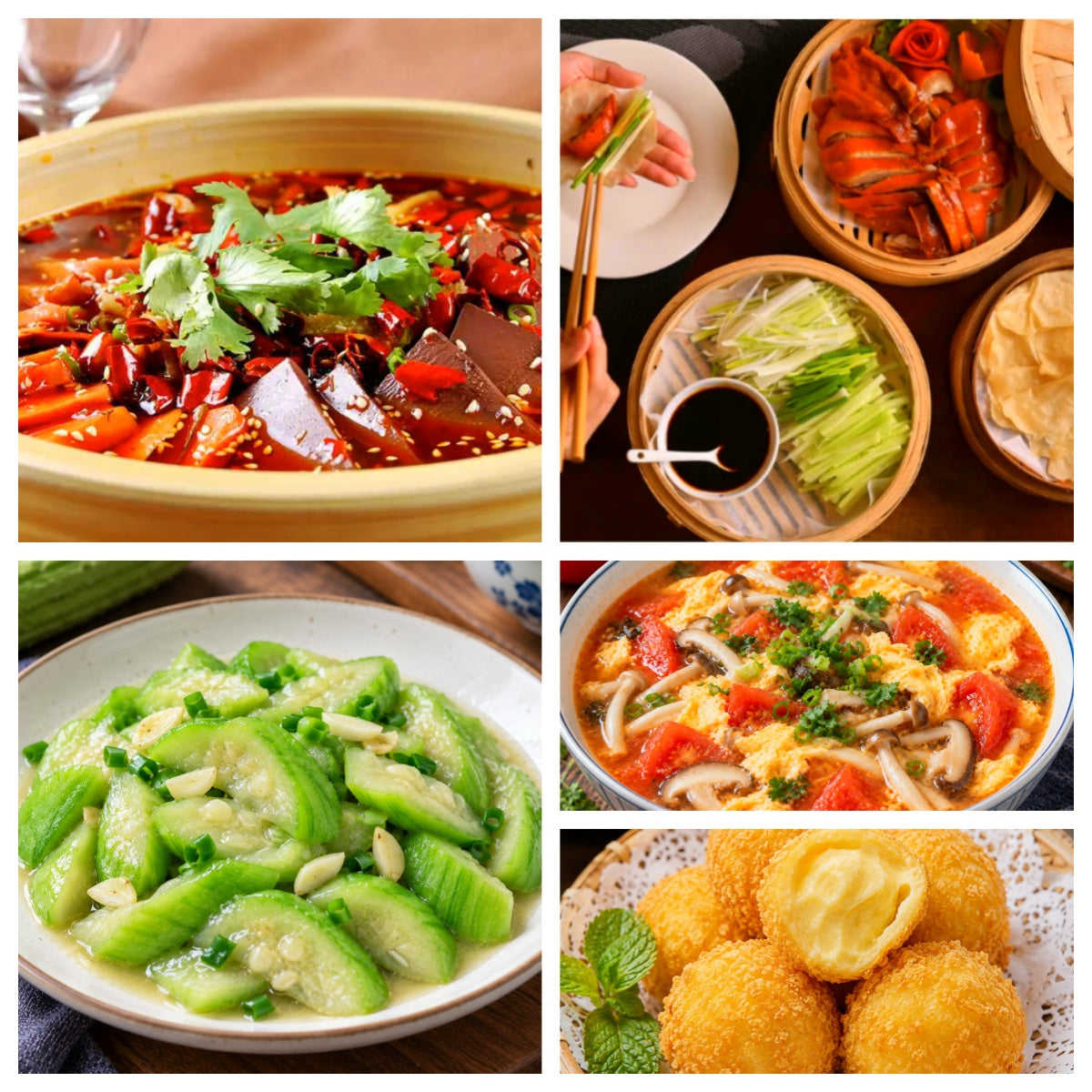 9月17日 周四麻辣鲜香：毛血旺🌶️、北京片皮鸭、清炒丝瓜、番茄菌菇鸡蛋汤（赠品：炸榴莲球）