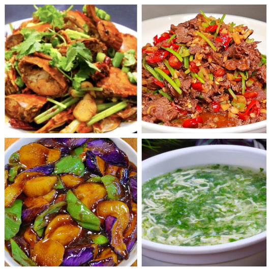 05月14日 周四麻辣鲜香：🌶️香辣蟹年糕、西芹炒牛肉、地三鲜、荠菜鱼丝羹