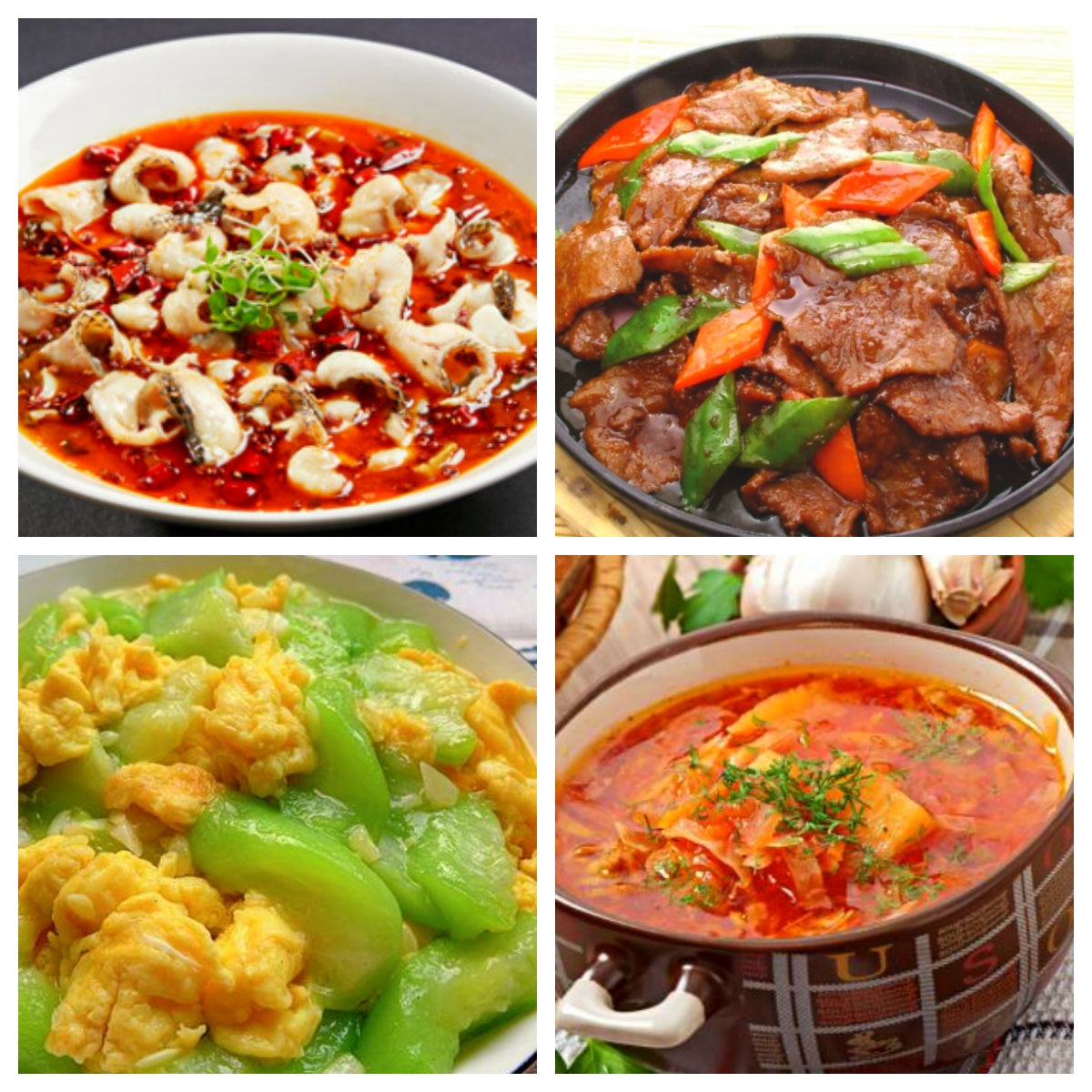 06月18日 周四麻辣鲜香：铁板牛肉、🌶️沸腾黑鱼片、丝瓜炒鸡蛋、罗宋汤