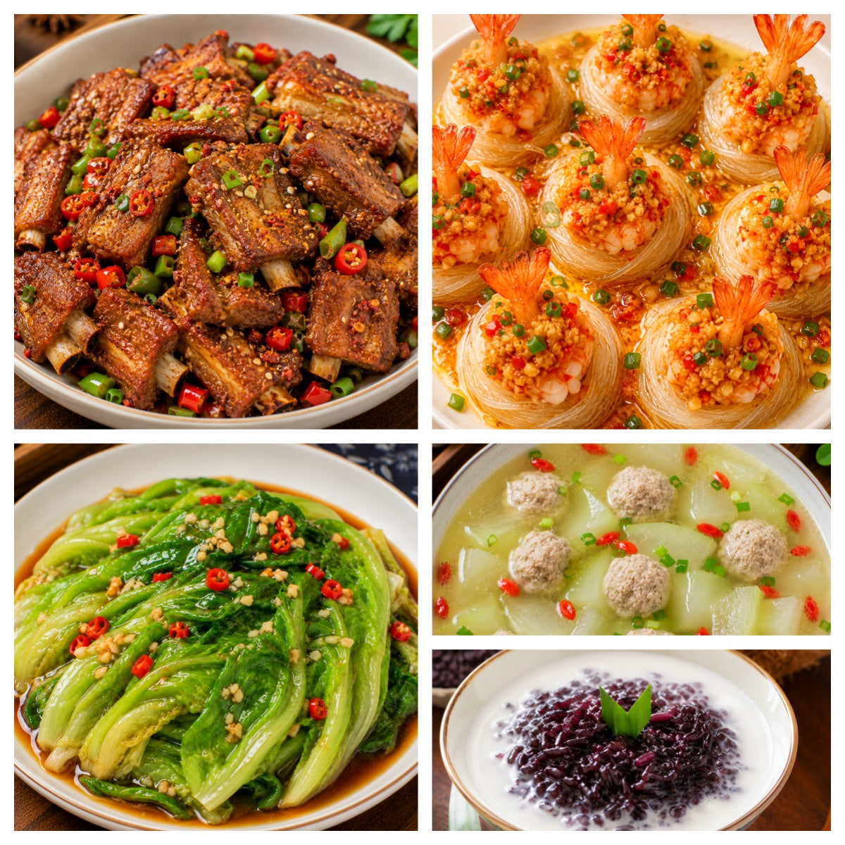 8月27日 周四麻辣鲜香：香辣孜然肋排🌶、蒜蓉粉丝蒸凤尾虾、蚝油生菜、枸杞冬瓜肉丸汤（赠品：椰汁紫米）
