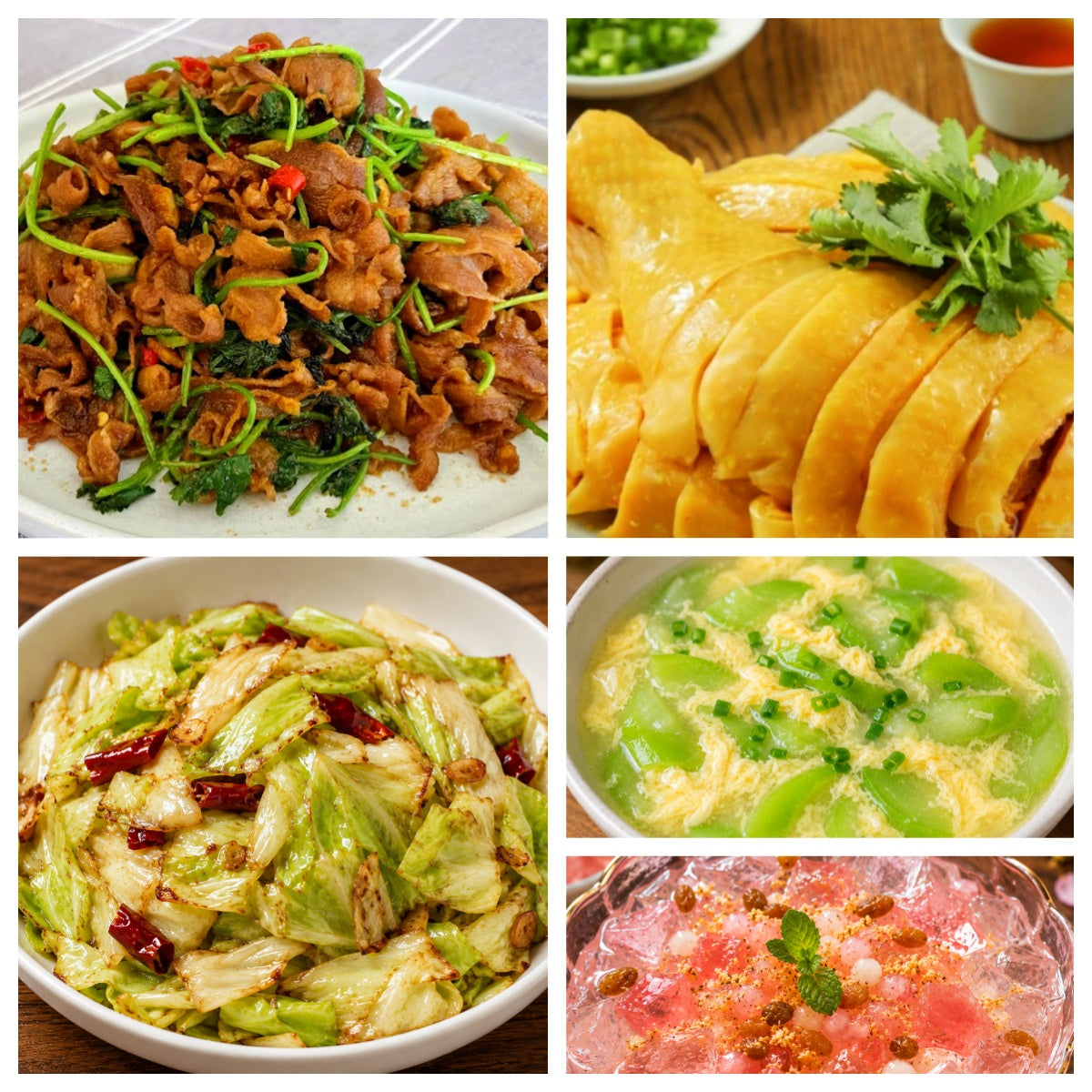 08月19日 周三家乡菜：洋葱孜然牛肉、上海三黄鸡、手撕包菜、丝瓜蛋汤（赠品：番石榴冰粉）