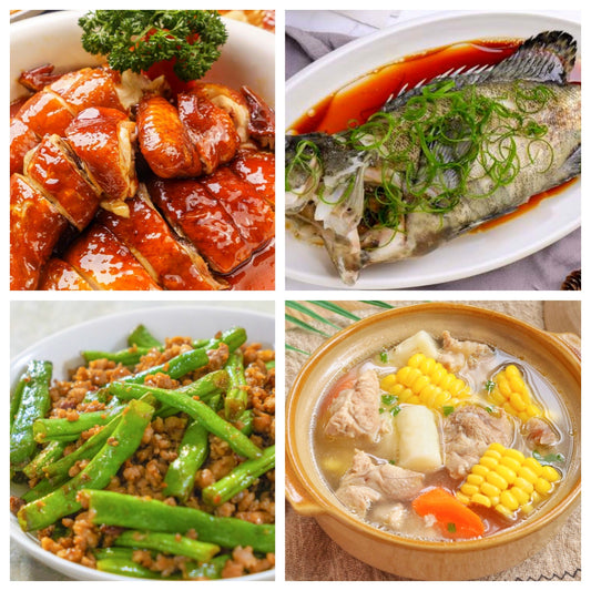 Wednesday, September 3rd: Rich Man's Set Meal: Steamed Blue Grouper (premium freshly caught fish), Soy Sauce Chicken, Minced Pork with Cowpeas, Carrot, Corn and Pork Rib Soup