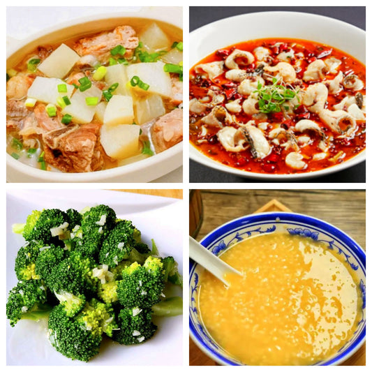 05月25日 周一麻辣鲜香：清汤萝卜牛腩、沸腾黑鱼片🌶️、清炒西兰花、小米粥