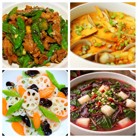 04月21日 周二麻辣鲜香：🌶️小炒肉、花蛤蒸蛋、荷塘月色、苋菜山药汤