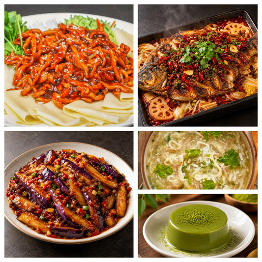 9月22日 周二麻辣鲜香：麻辣烤鱼🌶️、京酱肉丝、鱼香茄子、西湖牛肉羹（赠品：抹茶冻）