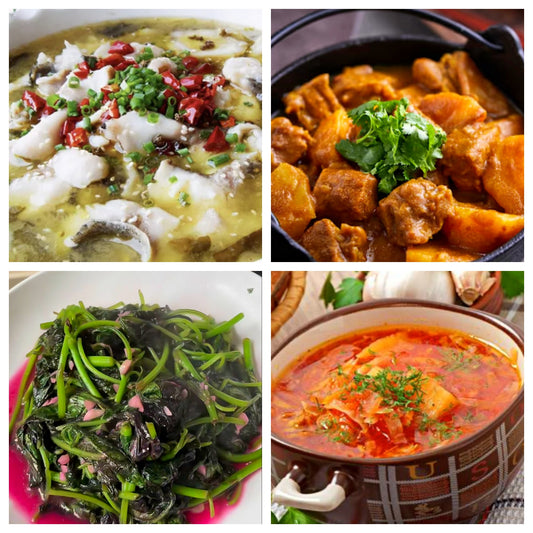 05月05日 周二麻辣鲜香：🌶️酸菜黑鱼片、咖喱牛腩、蒜蓉红苋菜、罗宋汤