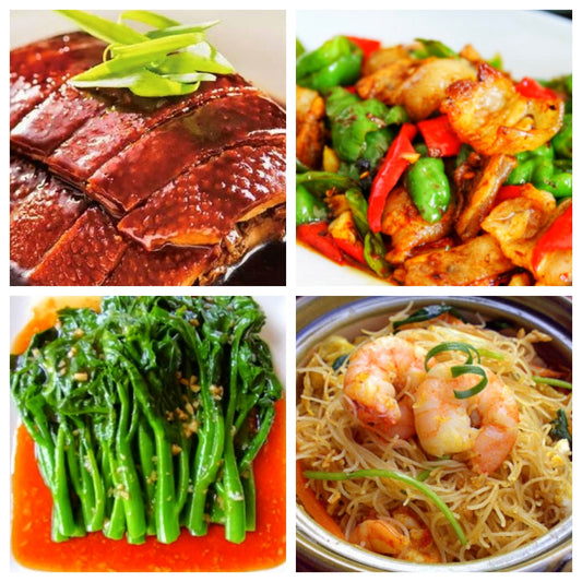 10月28日 周二麻辣鲜香：🌶️青椒蒜苗回锅肉、上海酱鸭、蚝油油菜、海鲜炒米粉