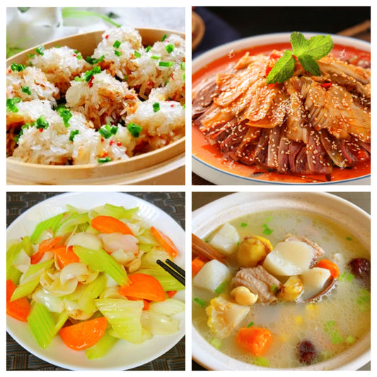 Tuesday, September 2nd: Spicy and delicious: Steamed pork ribs with glutinous rice, 🌶️ Husband and wife lung slices, carrot and celery, yam and pork rib soup