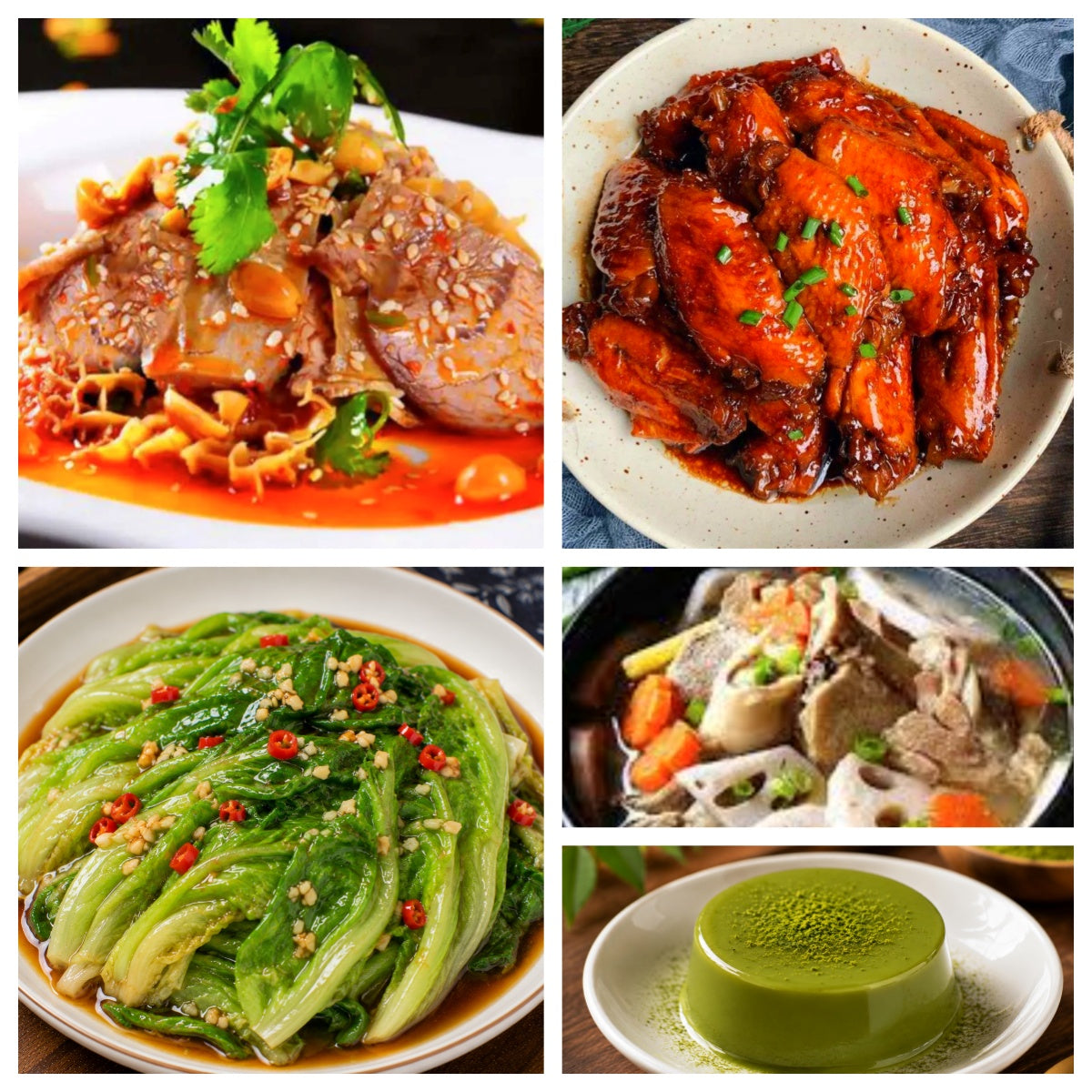 9月01日 周二麻辣鲜香：夫妻肺片🌶️、可乐鸡翅、蚝油生菜、双莲筒骨汤（赠品：抹茶冻）