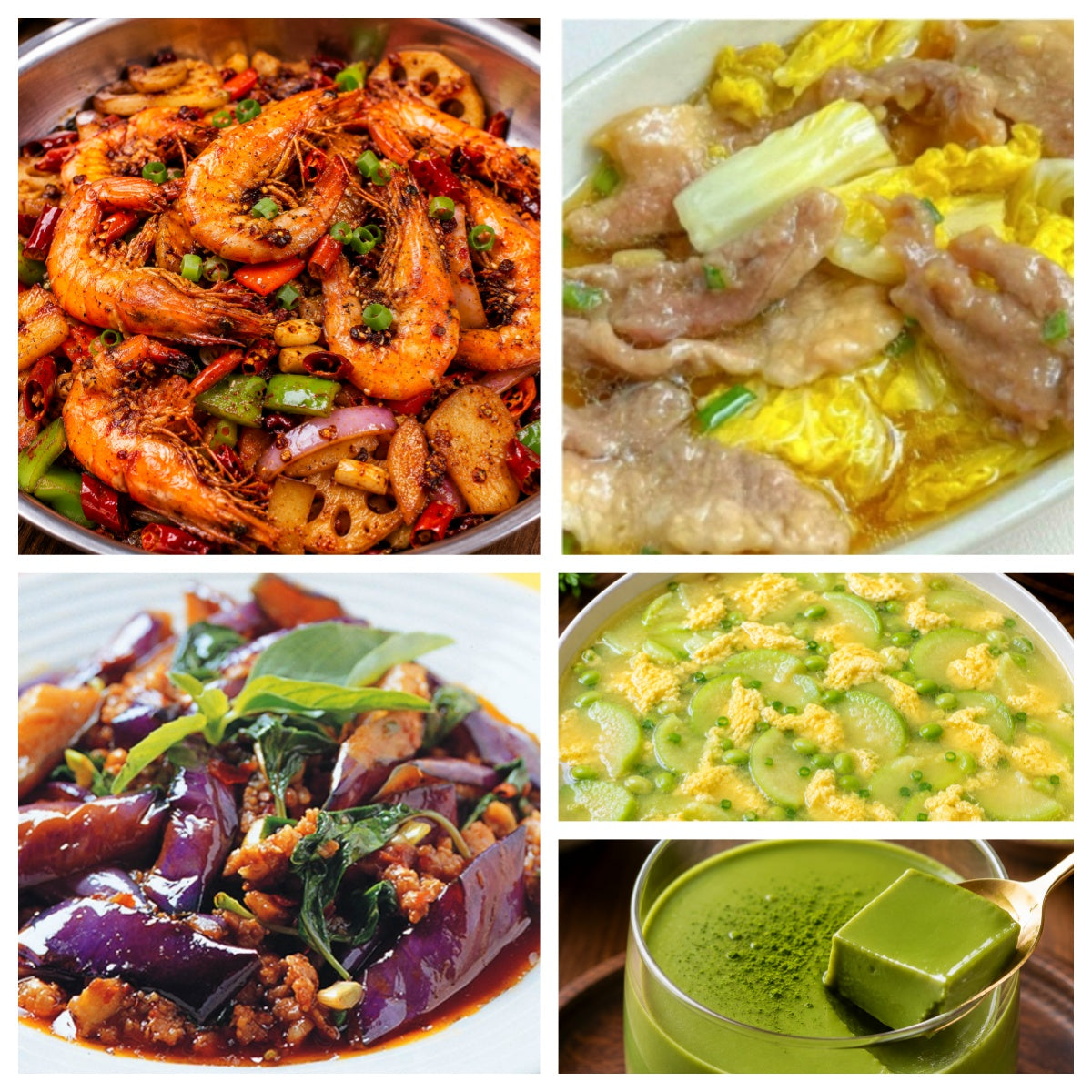 8月25日 周二麻辣鲜香：麻辣干锅虾🌶、娃娃菜蒸牛肉、九层塔茄子、丝瓜毛豆蛋汤（赠品：抹茶冻）
