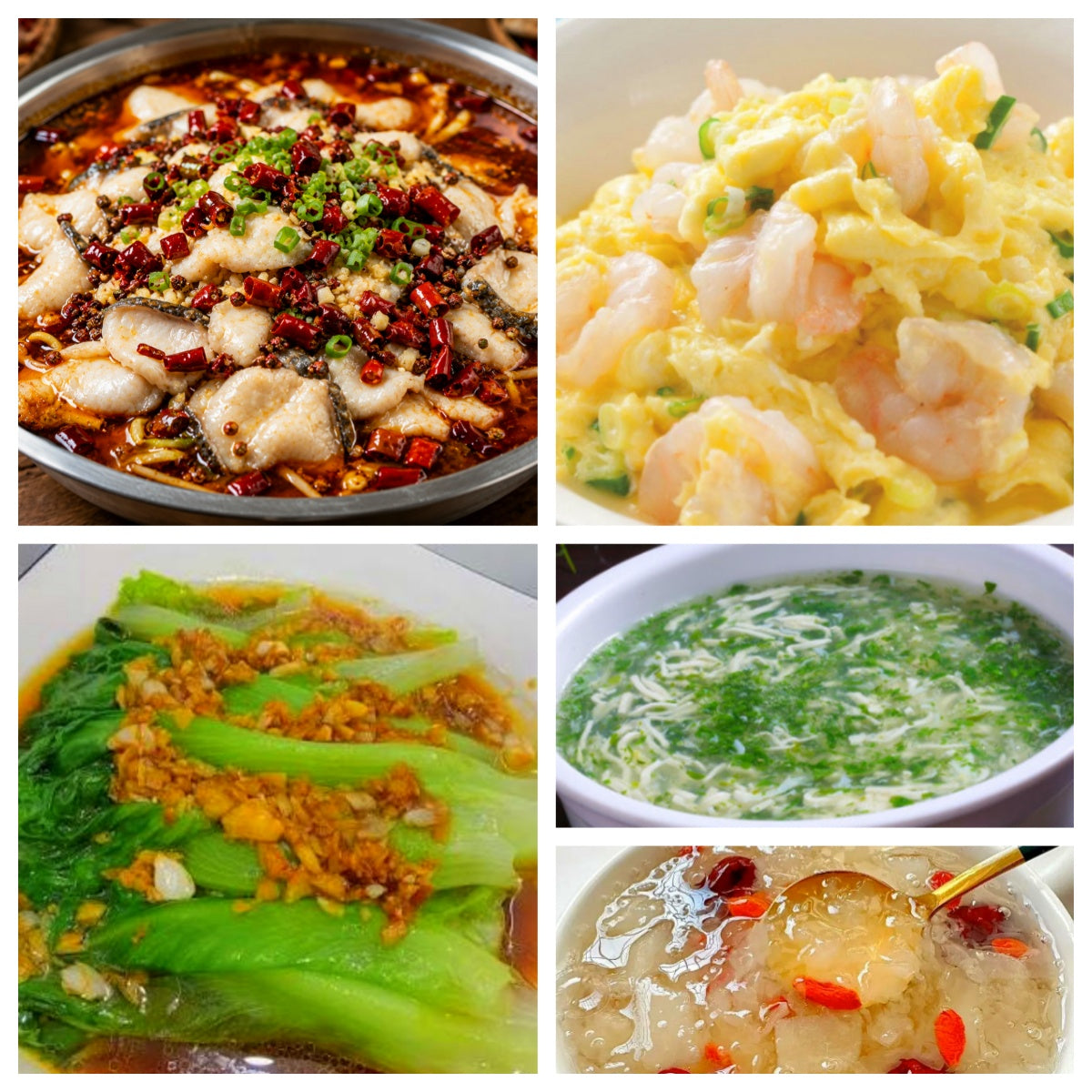 07月21日 周二麻辣鲜香：🌶️沸腾鱼片、滑蛋虾仁、蚝油生菜、荠菜鱼丝豆腐羹（赠品：银耳羹）