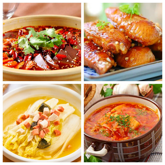 03月17日 周二麻辣鲜香：🌶️毛血旺、蒜香鸡翅、上汤娃娃菜、罗宋汤