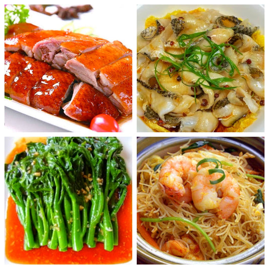 10月28日 周二经典回归：广东烧鸭、葱油鱼片、蚝油油菜、海鲜炒米粉