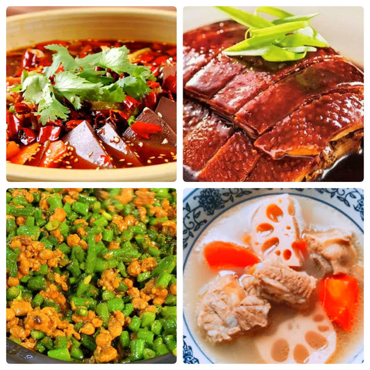 Tuesday, August 5th: Classics Return: 🌶️ Maoxuewang, Shanghai Braised Duck, Minced Pork and Cowpea, Lotus Root and Peanut Pork Rib Soup (with peanuts)