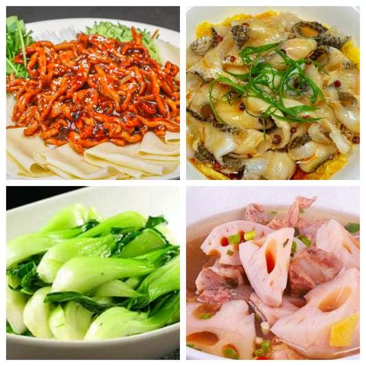 01月13日 周二经典回归：葱油鱼片、京酱肉丝（含葱丝/鸭饼）、炒上海青、莲藕排骨汤