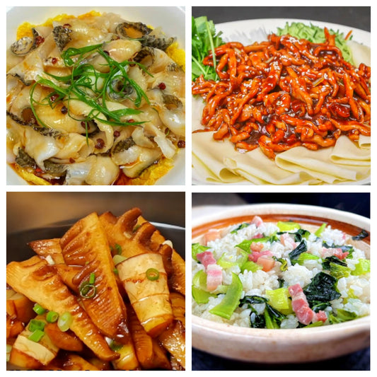 01月15日 周四经典回归：葱油鱼片、京酱肉丝（含葱丝/鸭饼）、油焖嫩笋、上海菜饭